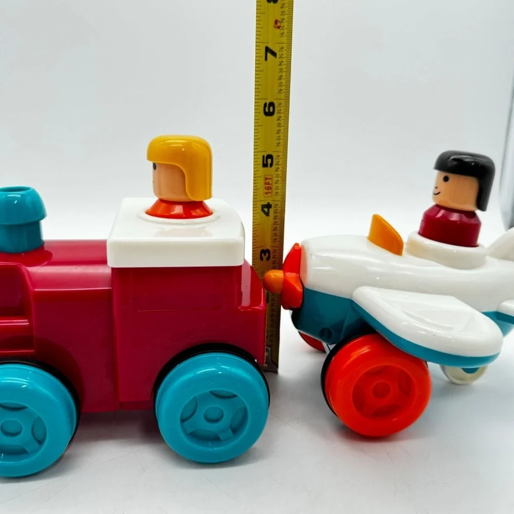 BATTAT Push & Go Airplane &‎ Train Toy Vehicles Set Toddlers Pull & Go